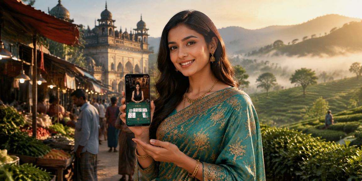 A player enjoying sport 5 Baccarat at a tea garden in Bogura