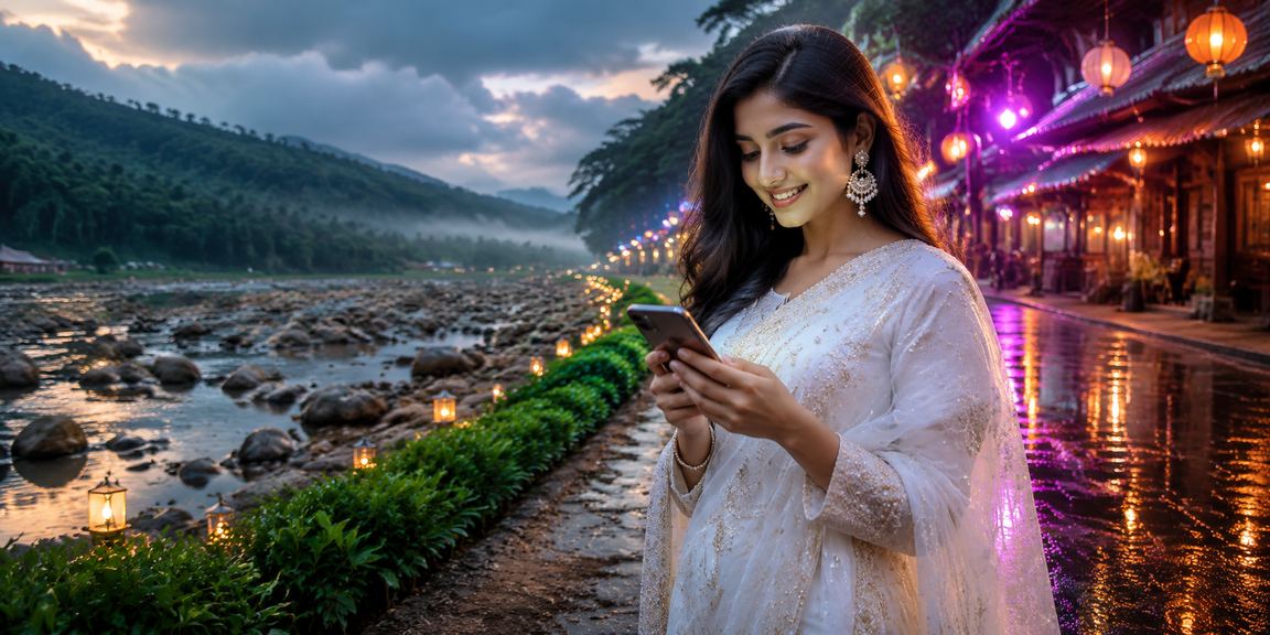 A player enjoying sport 5 new games on mobile in a tea garden in Sylhet